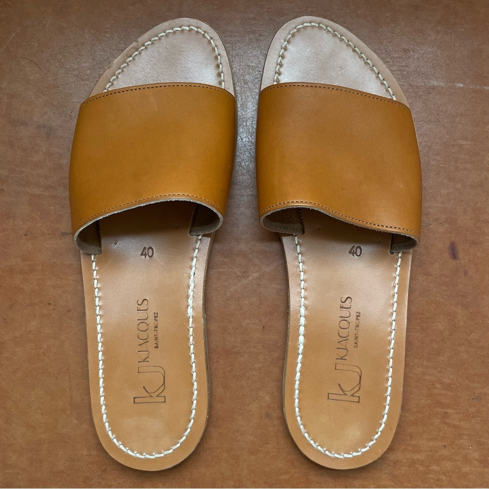 k jacques sandals great condition brown tan leather basically new size 9 / 40